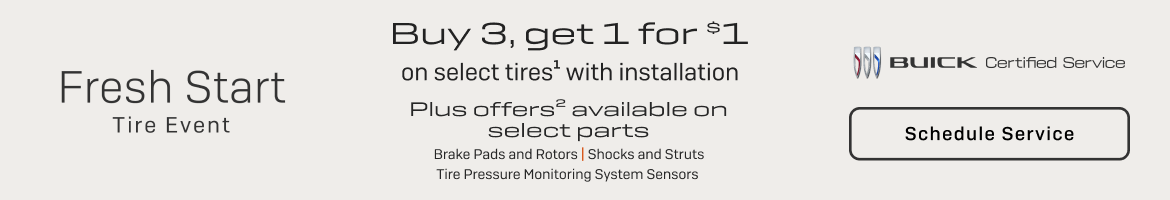 Buy 3, Get 1 for $1 on select tires with installation.